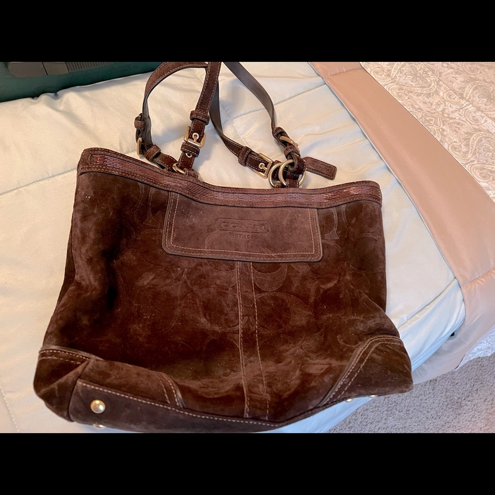 Coach suede handbag
